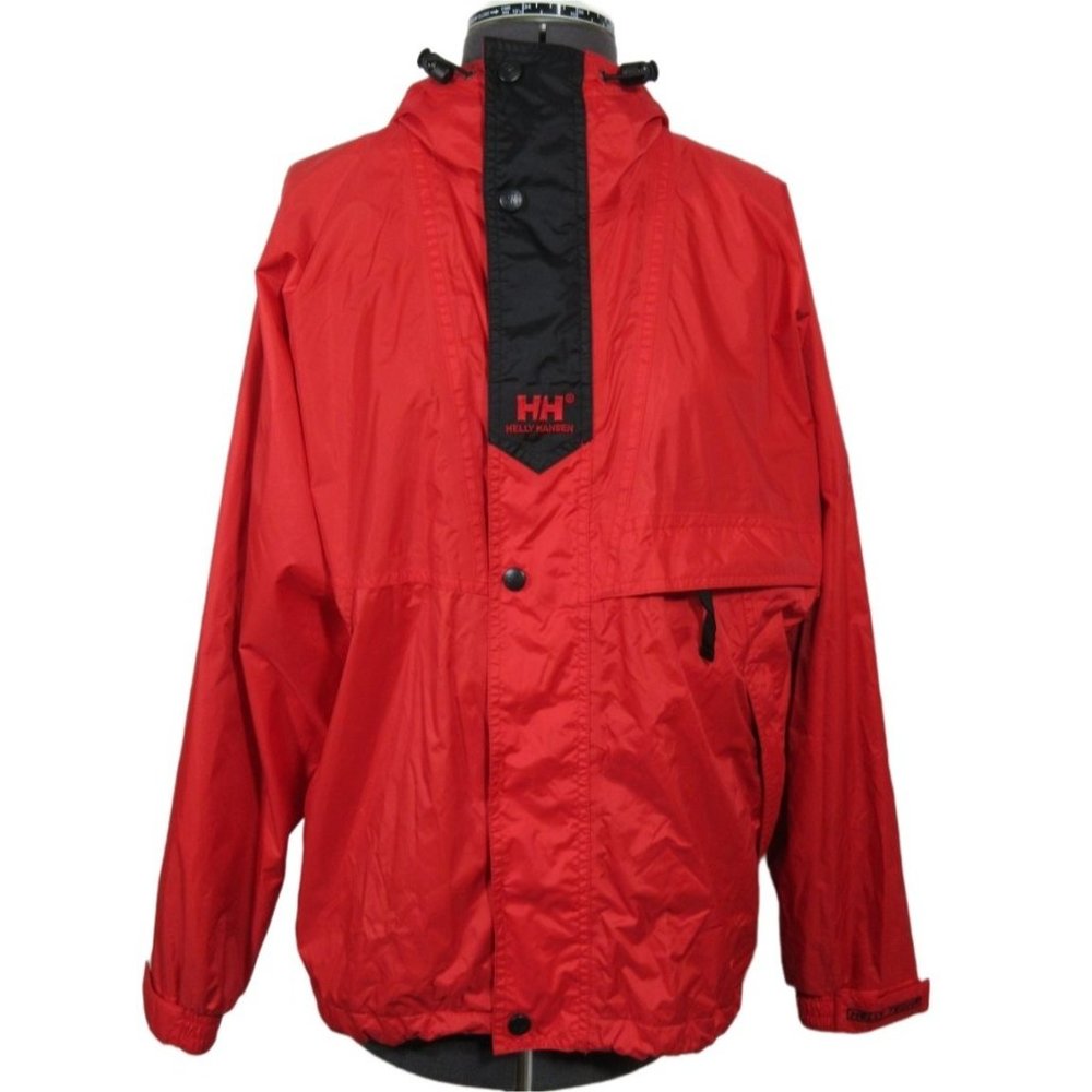 Helly Hansen red packable Helly Tech rain‎ jacket windbreaker
